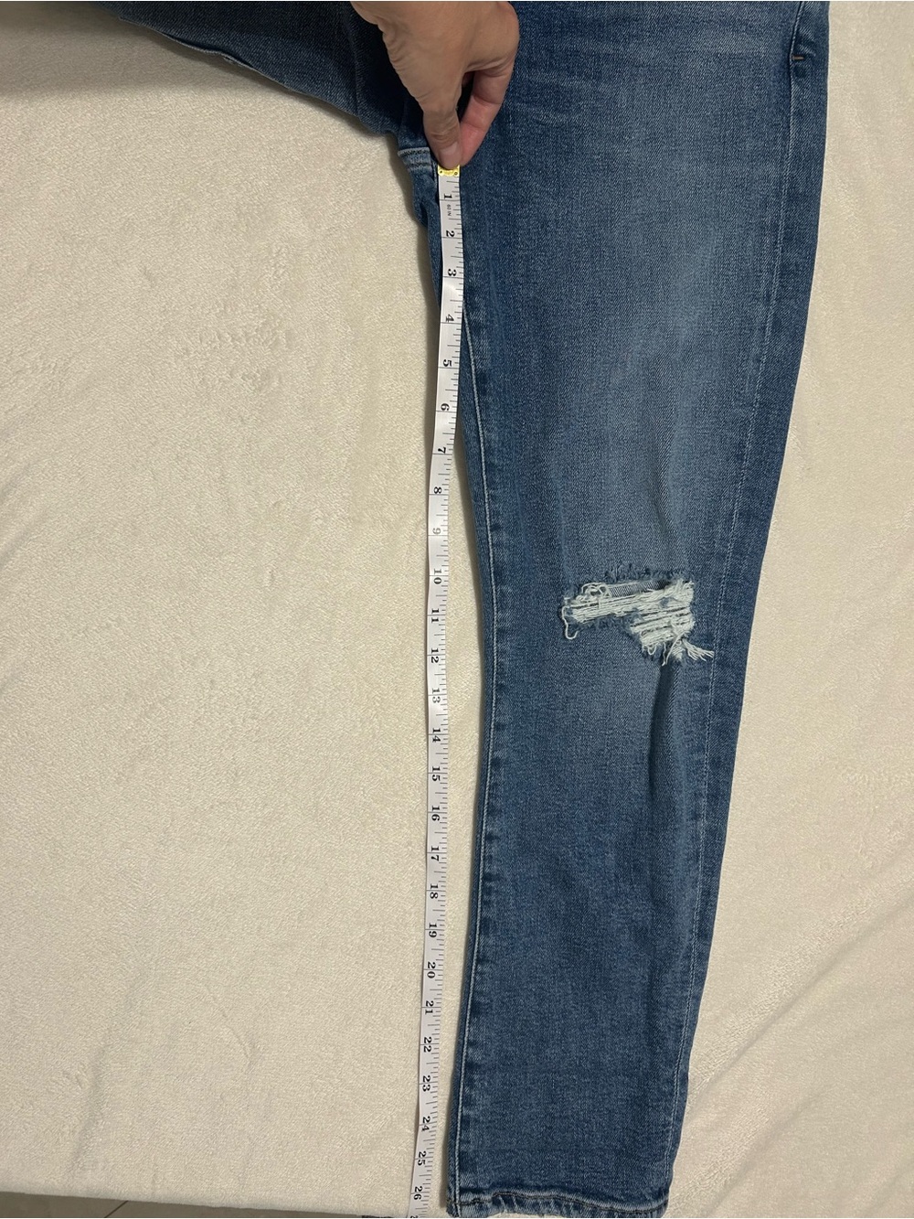 Agolde Toni Jeans Distressed Mid Rise Straight Leg Medium Wash Blue Size 30 - Picture 5 of 8